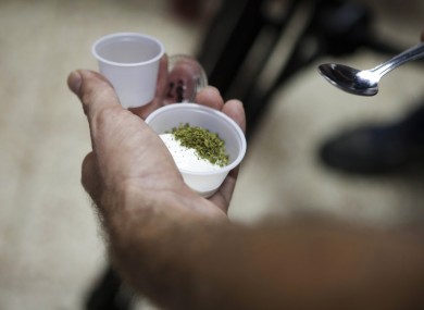 Medical marijuana being served with yoghurt at a nursing home.