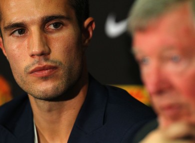 In focus: RVP and United boss Alex Ferguson.
