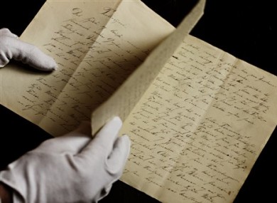 The manuscript of a fairy tale by Hans Christian Andersen.