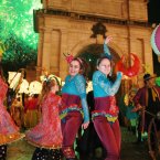Performers from LUXE art group walk through the streets of Dublin during the Procession of Light as part of the NYE Dublin Festival. (Photo: Wanderley Massafelli/Photocall Ireland)
