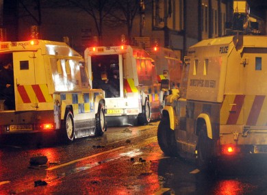 Police on patrol in east Belfast yesterday