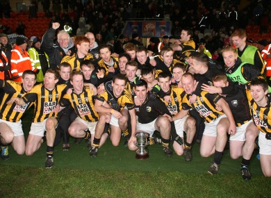 Crossmaglen Rangers players celebrating after their Ulster final win in December.