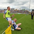 Mullane and teammate Eoin Kelly controversially celebrate in front of the Clare dugout after the final whistle.