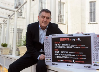 Coyle: in Dublin yesterday to promote ESPN's football coverage.