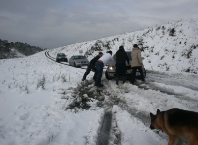 Stuck drivers on the Sally Gap road earlier