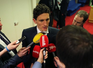 Andrews speaks to the media this week.