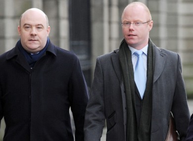 David Hall (Left) and independent TD Stephen Donnelly arriving at the Four Courts in Dublin last week.