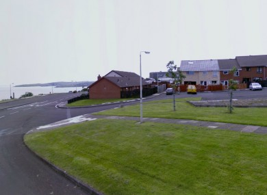 Britannia Crescent in Larne where PSNI officers are attending to another security alert.