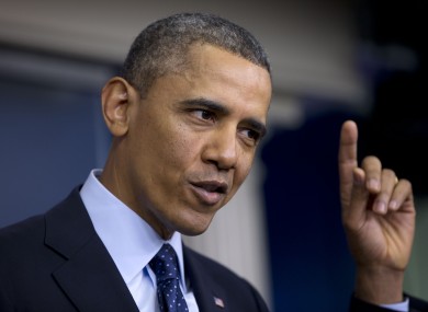 President Barack Obama speaks to reporters following a meeting with congressional leaders.