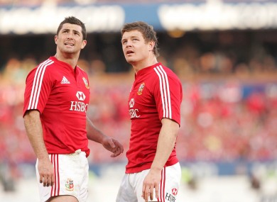 Rob Kearney and Brian O'Driscoll in the Second Test against the 'Boks in 2009.